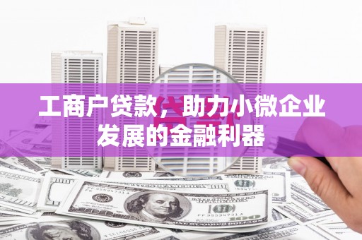 温泉工商户贷款，助力小微企业发展的金融利器