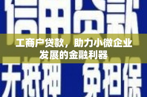 温泉工商户贷款，助力小微企业发展的金融利器