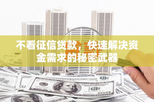 温泉不看征信贷款，快速解决资金需求的秘密武器