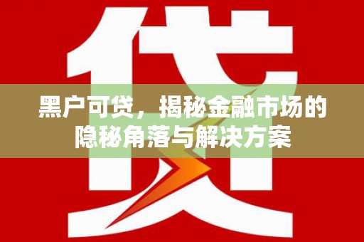 温泉黑户可贷，揭秘金融市场的隐秘角落与解决方案