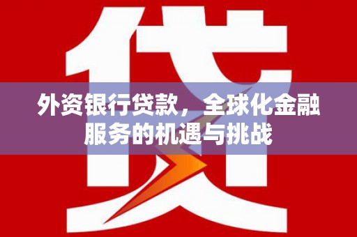 温泉外资银行贷款，全球化金融服务的机遇与挑战