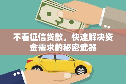温泉不看征信贷款，快速解决资金需求的秘密武器