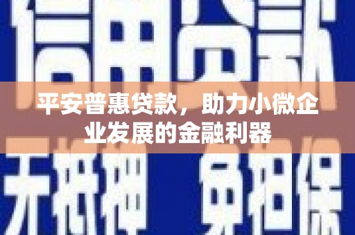 温泉平安普惠贷款，助力小微企业发展的金融利器