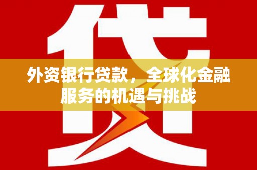 温泉外资银行贷款，全球化金融服务的机遇与挑战